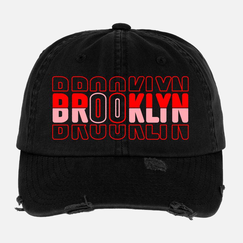 Brooklyn Neon Block Muster Flexfit Vintage Destroyed Cap