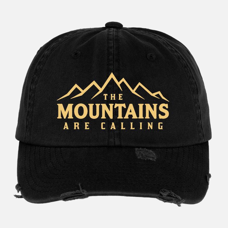 LES MONTAGNES APPELLENT Dire Déclaration Casquette vintage effet usé Flexfit