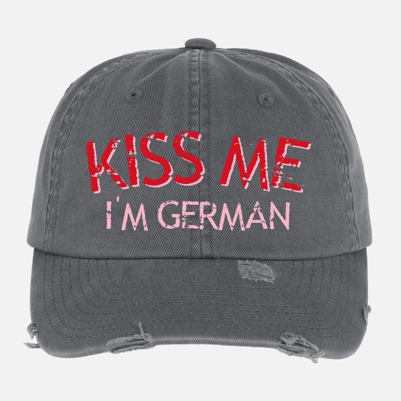Küss mich, ich bin Deutscher Flexfit Vintage Destroyed Cap