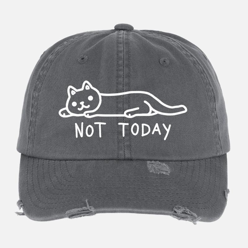 Chat Pas aujourd’hui, je n’en ai pas envie Casquette vintage effet usé Flexfit