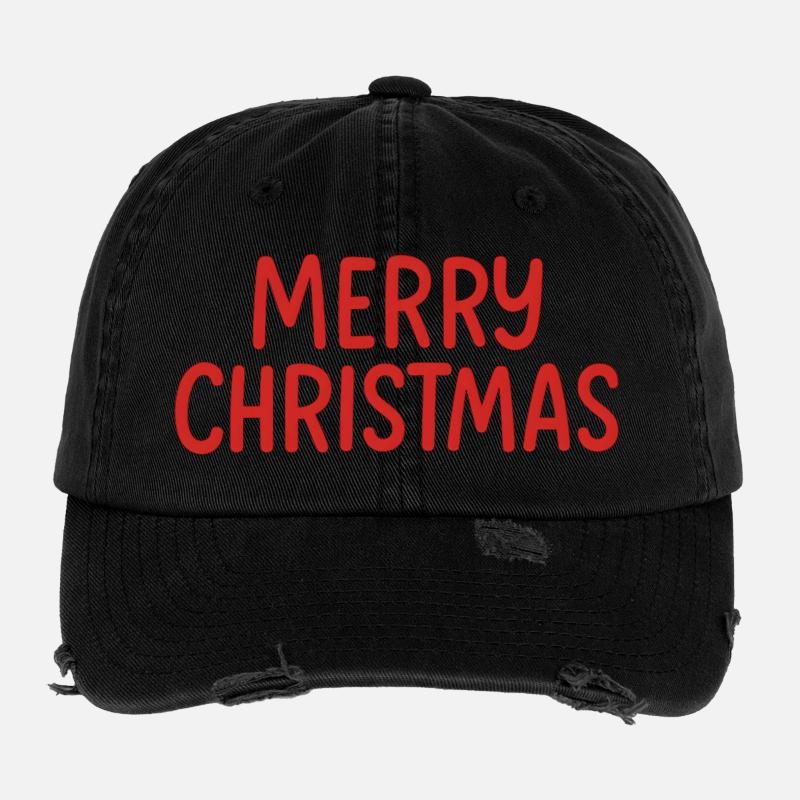 Merry Xmas Christmas Flexfit Vintage Destroyed Cap