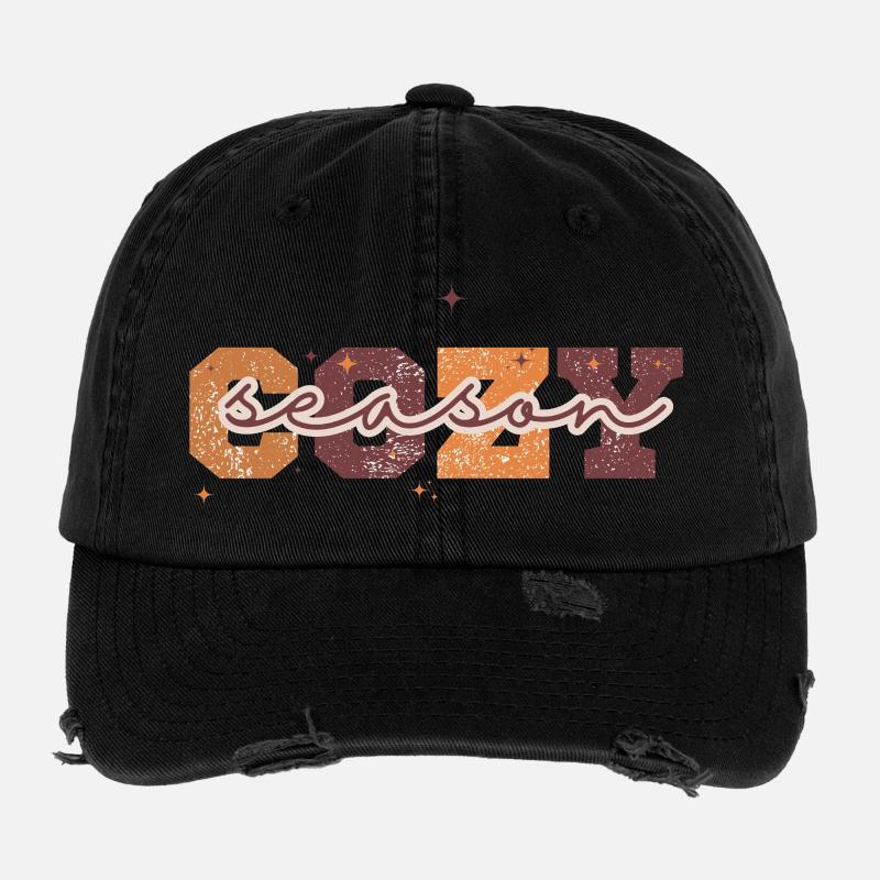 Retro Saison Orange Crackle Flexfit Vintage Destroyed Cap