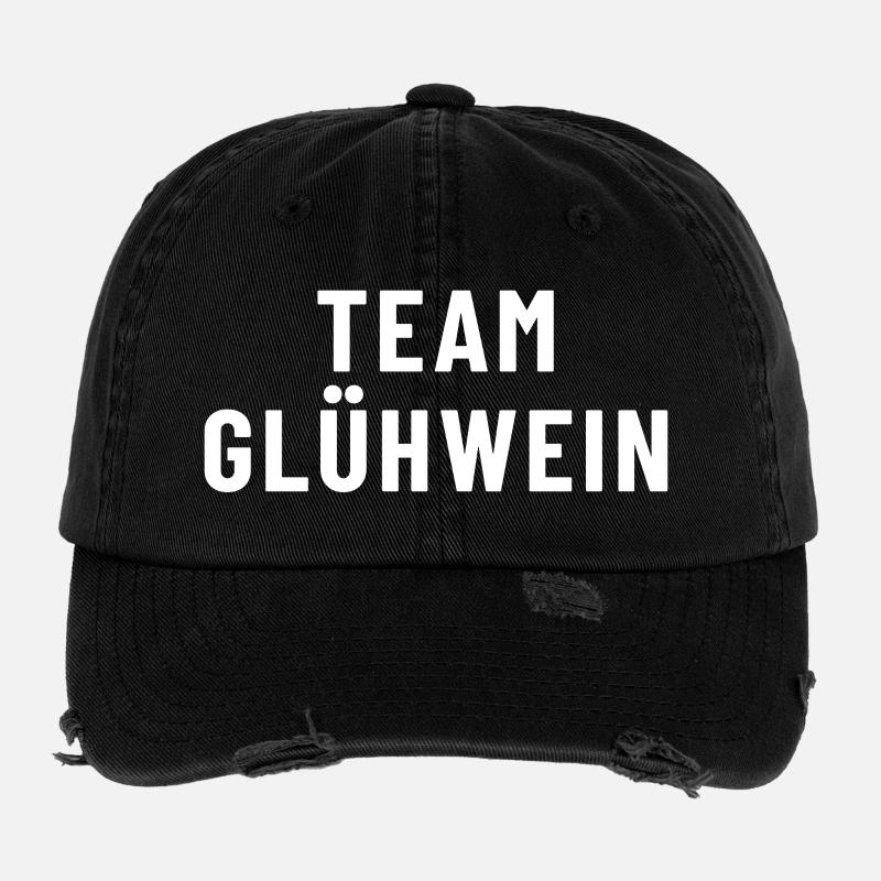 Team Glühwein - Flexfit Vintage Destroyed Cap - Schwarz