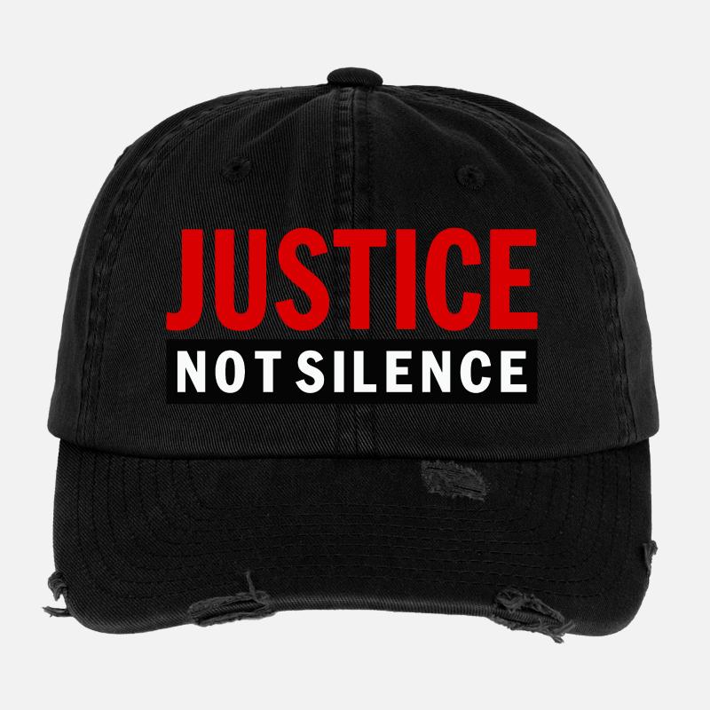 Justice Not Silence Gerechtigkeit Statement Flexfit Vintage Destroyed Cap