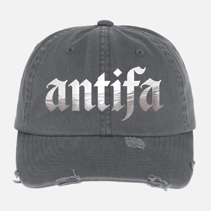 Antifa - Antifascist Merch Flexfit Vintage Destroyed Cap