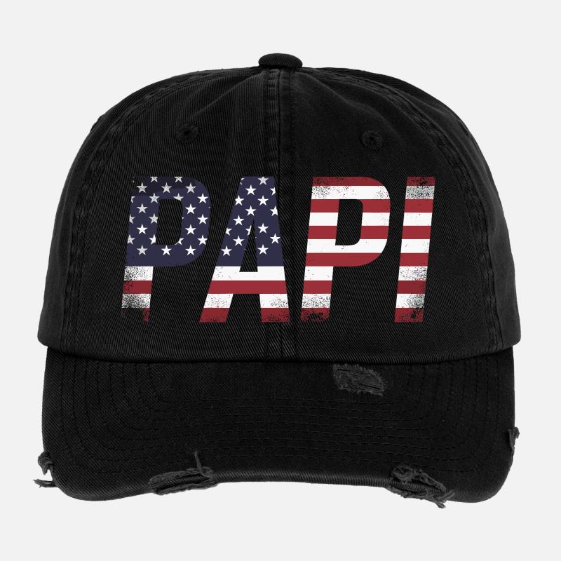 Papi USA Flagge Vintage Papa Flexfit Vintage Destroyed Cap