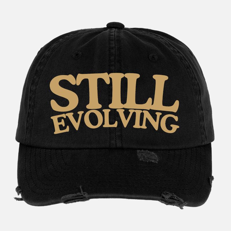 Still evolving Wachstum Retro Spruch Design Flexfit Vintage Destroyed Cap