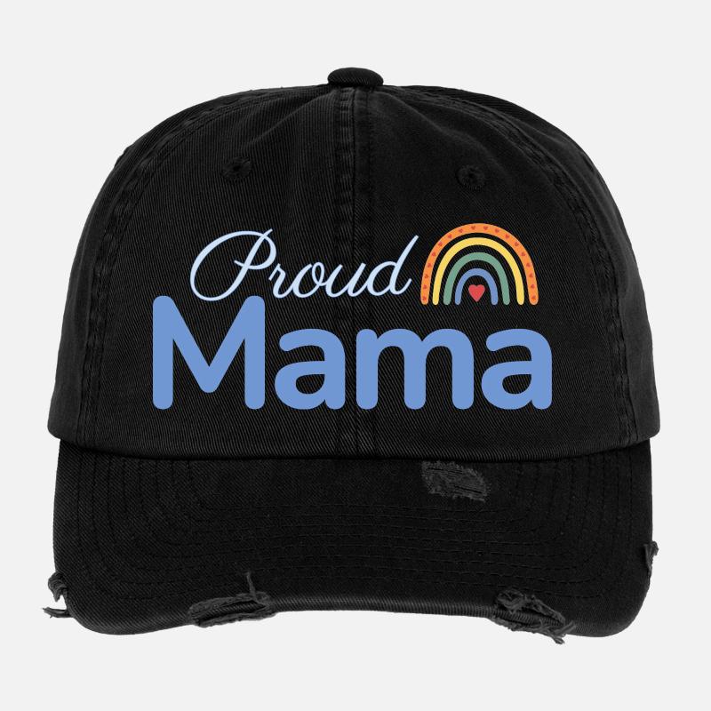 Fière Maman Arc-en-ciel Casquette vintage effet usé Flexfit