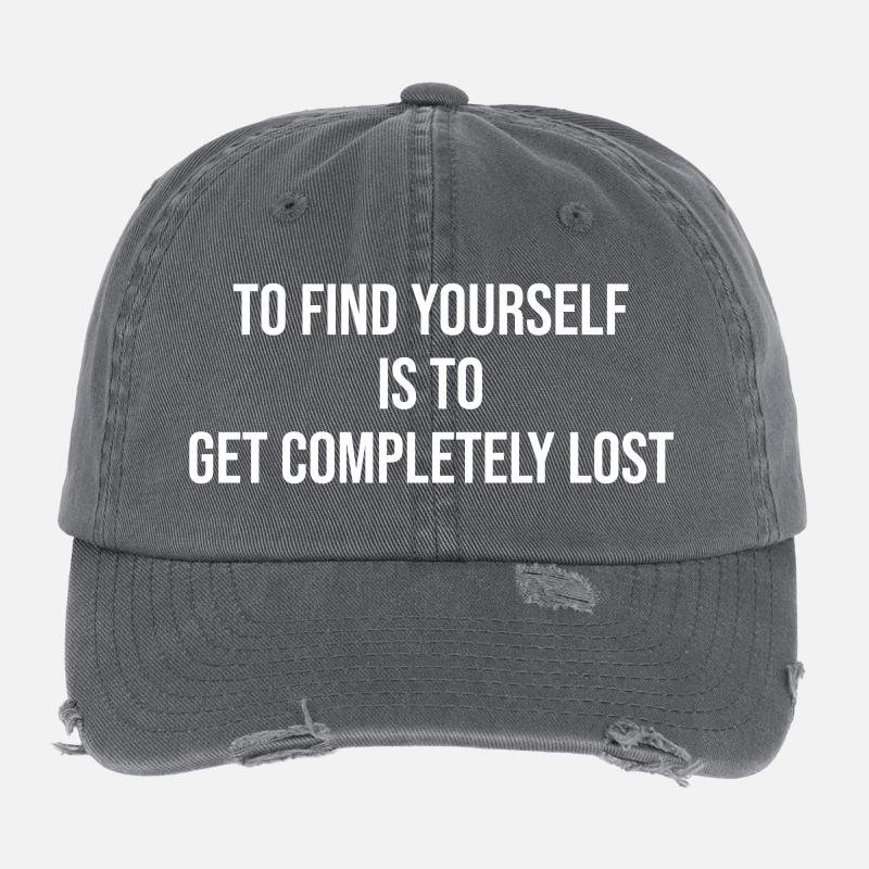 Self Lost Paradox quote Flexfit Vintage Destroyed Cap