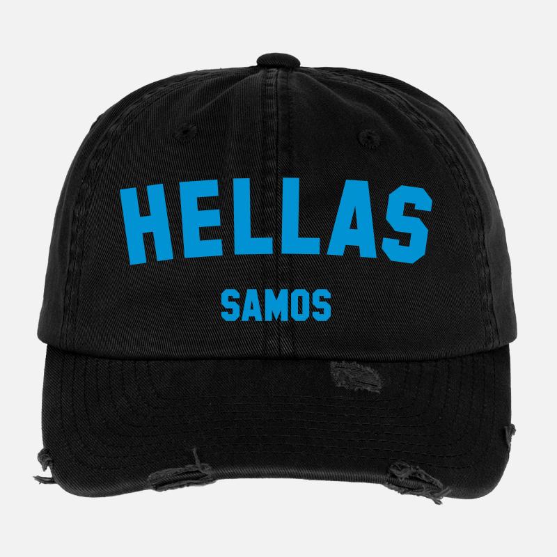 SAMOS Greece Griechenland Flexfit Vintage Destroyed Cap