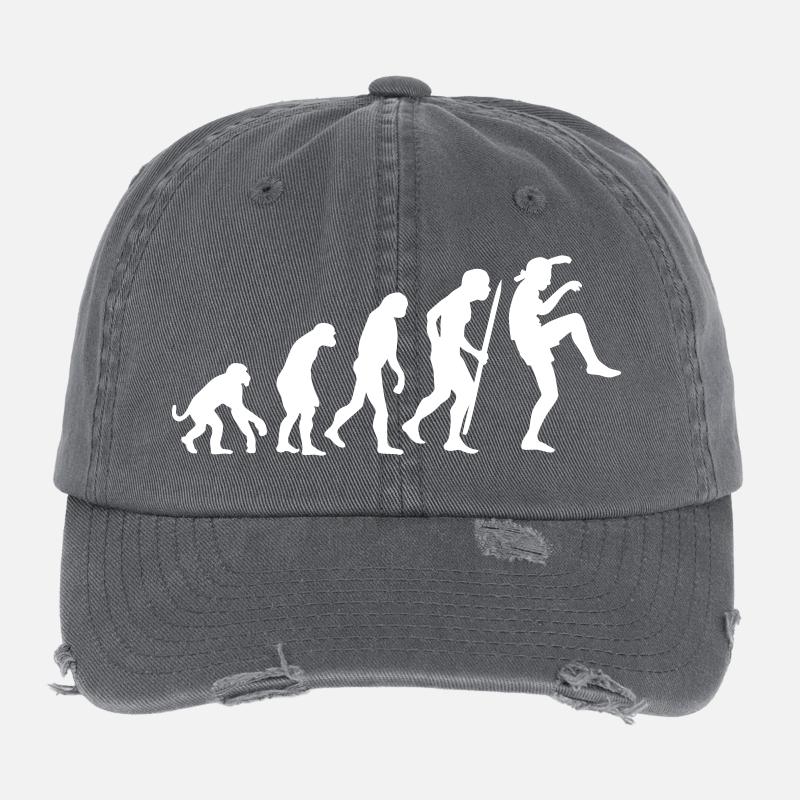Lustige Evolution Karate Vintage 80er Crane Kick Flexfit Vintage Destroyed Cap