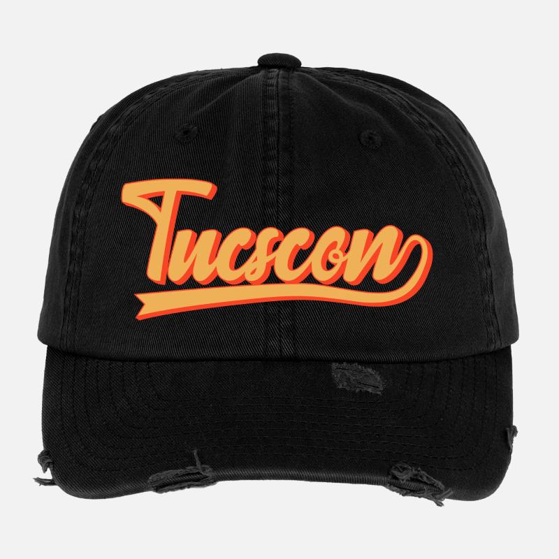 Tucson Retro Lettering Flexfit Vintage Destroyed Cap