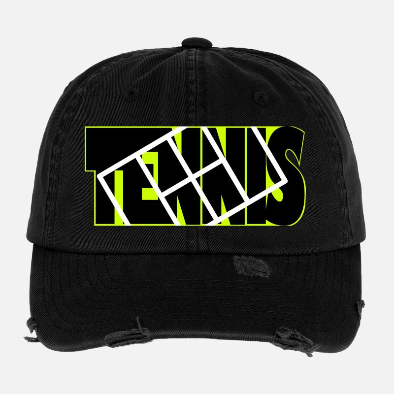 TENNIS-Neon-Raster-Overlay Flexfit Vintage Destroyed Cap