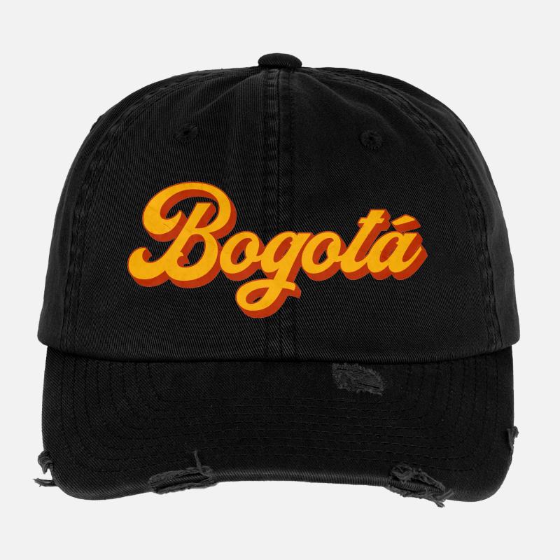 Lettrage rétro Bogota Casquette vintage effet usé Flexfit
