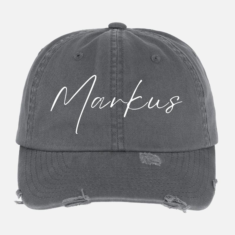 T-shirt Markus Nom cadeau pour hommes Casquette vintage effet usé Flexfit