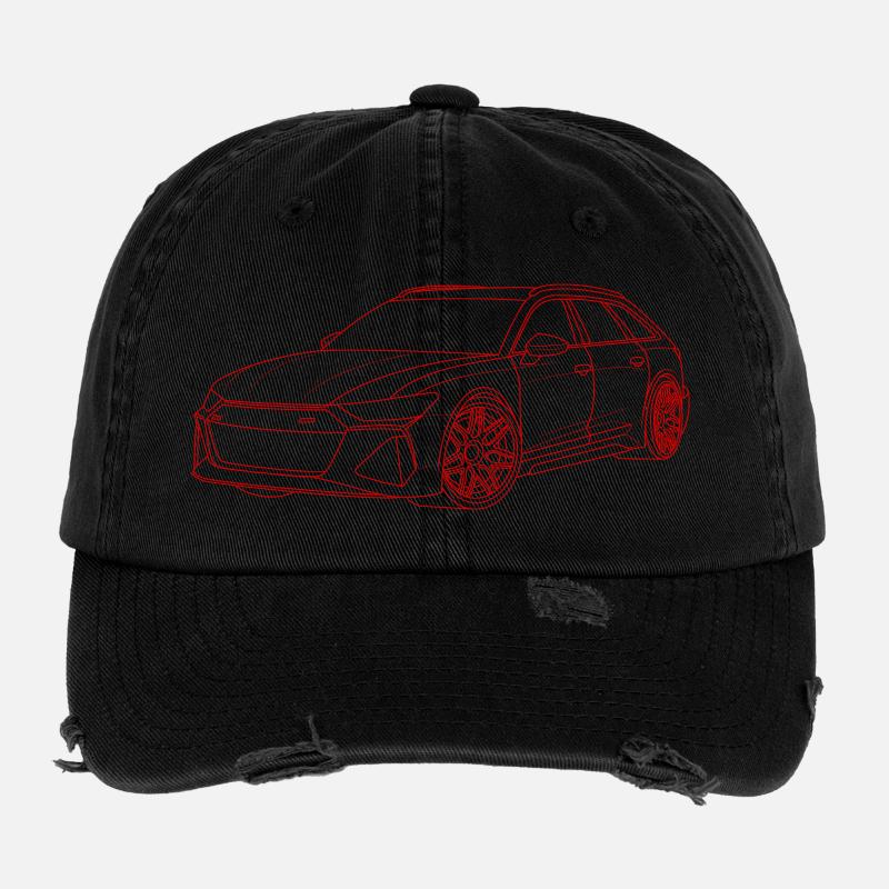 Auto outline rot Flexfit Vintage Destroyed Cap