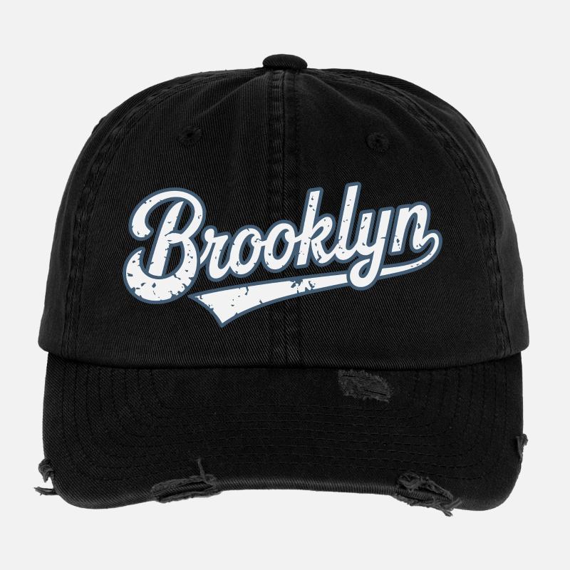 Brooklyn Vintage Abgenutzte Effekt Typografie Flexfit Vintage Destroyed Cap