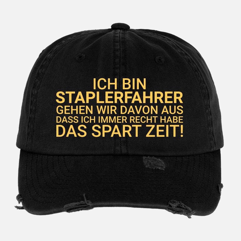 Forklift Driver Save Time Forklift Driver Flexfit Vintage Destroyed Cap