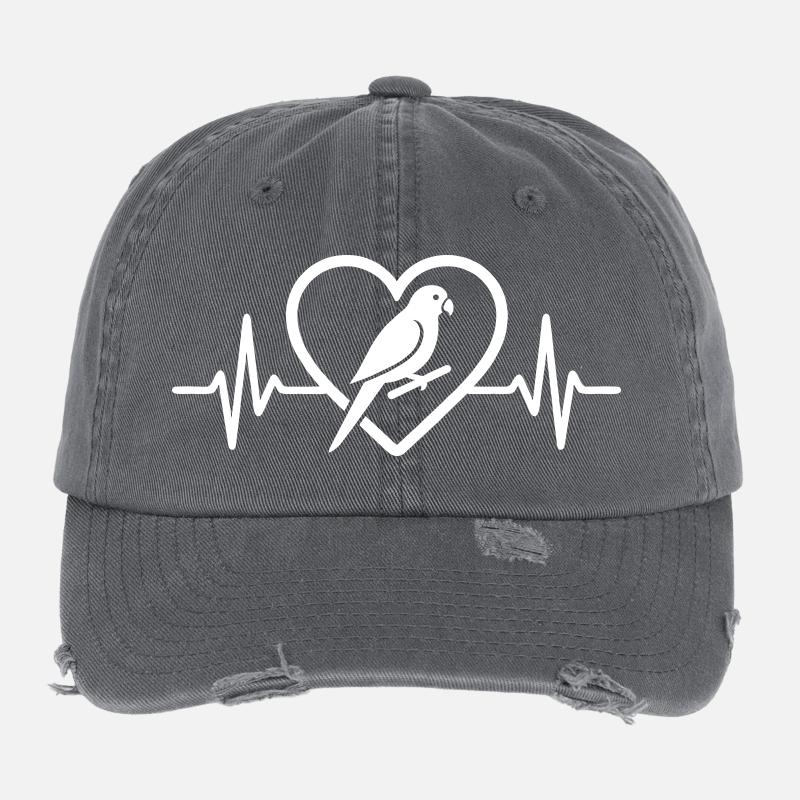 Heart Parakeet Flexfit Vintage Destroyed Cap