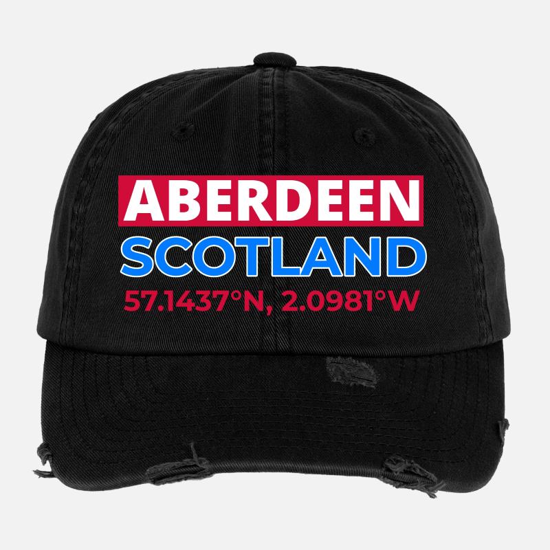 Coordonnées d’Aberdeen Écosse Casquette vintage effet usé Flexfit