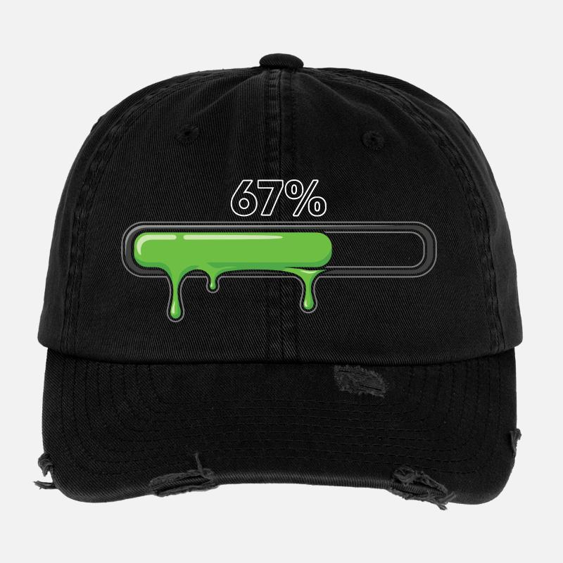 Slime Progress Bar 67 Meme Flexfit Vintage Destroyed Cap