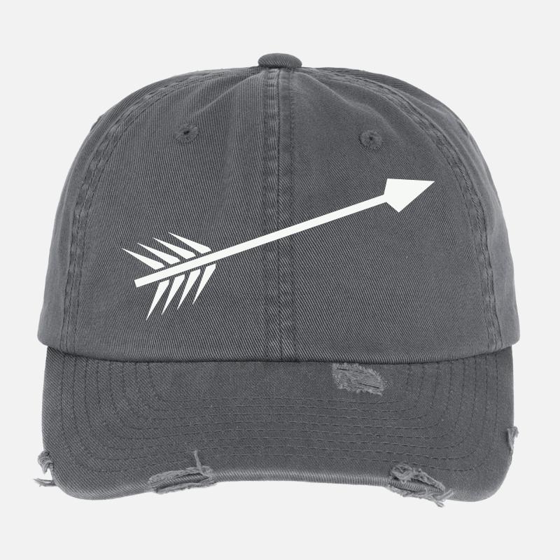 Flèche blanche avec plume Casquette vintage effet usé Flexfit