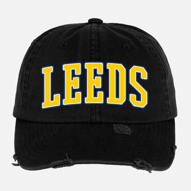 Leeds College Lettering Flexfit Vintage Destroyed Cap