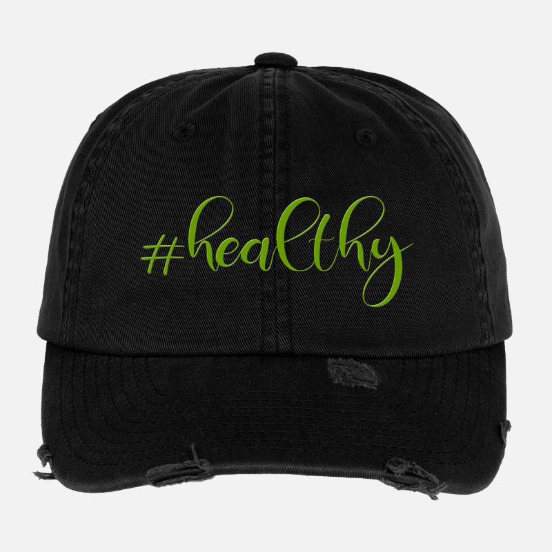 #healthy Flexfit Vintage Destroyed Cap