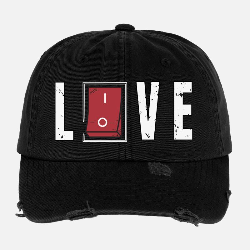 Liebe erwidert - Flexfit Vintage Destroyed Cap - Schwarz