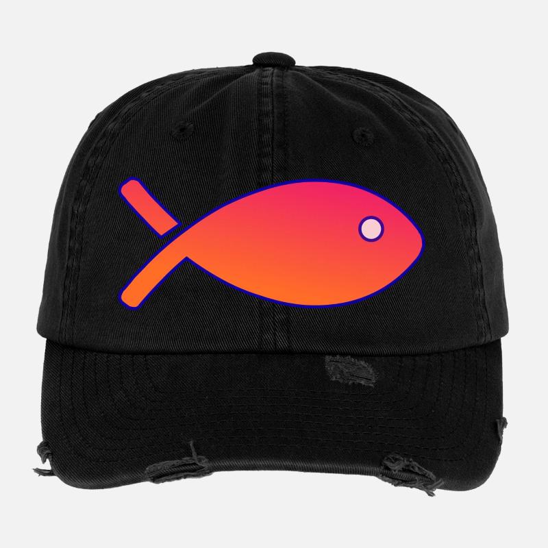 POISSON. SARDINE. POISSON. POISSON D'AVRIL. MER Casquette vintage effet usé Flexfit