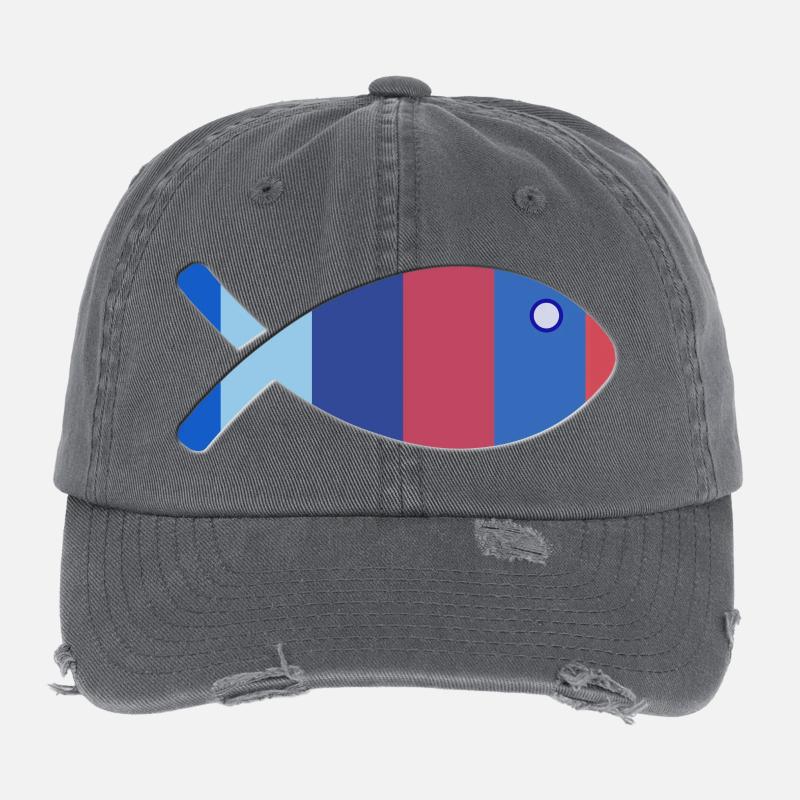 POISSON Casquette vintage effet usé Flexfit