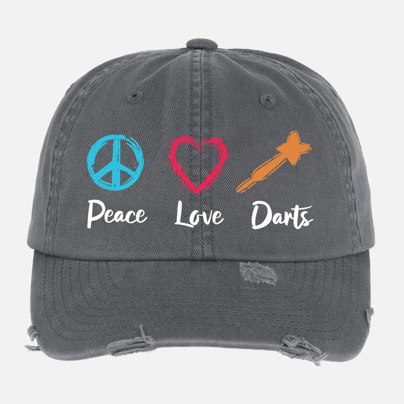Peace Love Darts Flexfit Vintage Destroyed Cap