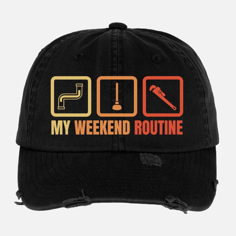 Klempner Wochenendroutine Flexfit Vintage Destroyed Cap