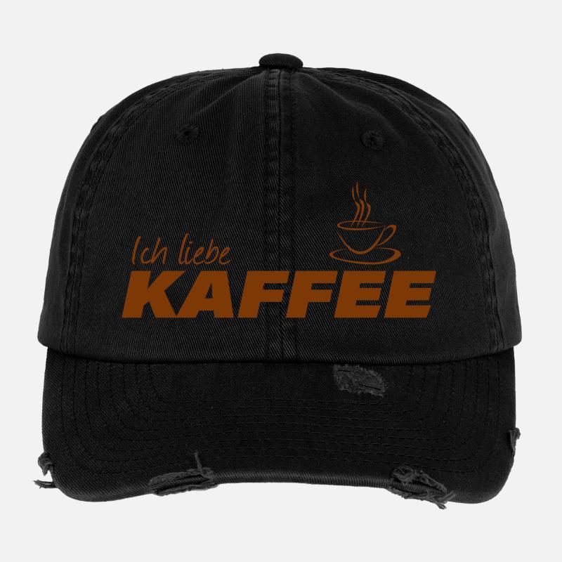 ICH LIEBE KAFFEE Flexfit Vintage Destroyed Cap