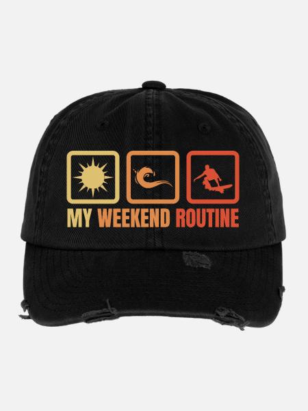 Surfer Weekend Routine - Flexfit Vintage Destroyed Cap - black - Front