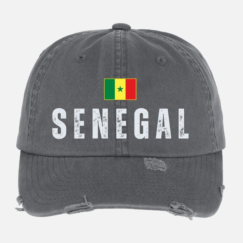 Drapeau sénégalais, fier Sénégalais Casquette vintage effet usé Flexfit