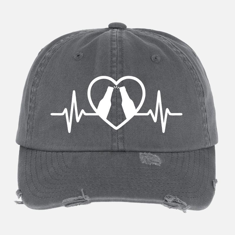 Herzflaschen Bier-Aperitif-Geschenk Flexfit Vintage Destroyed Cap