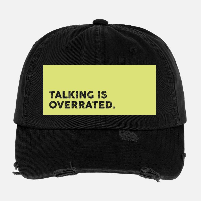 Reden Überbewertet – Schweigen ist Gold Statement Flexfit Vintage Destroyed Cap