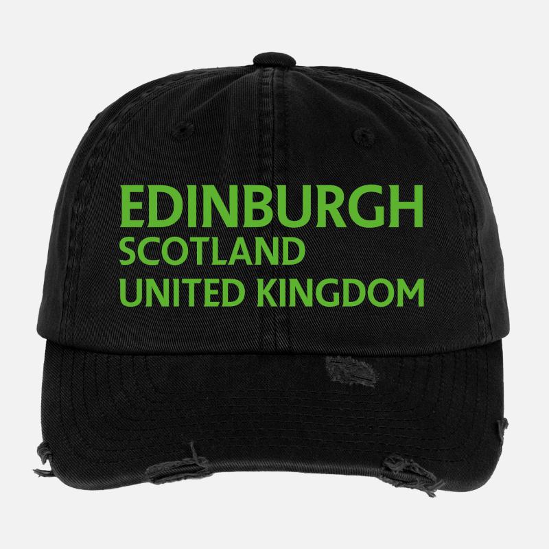 Edinburgh – Scotland Textdesign Flexfit Vintage Destroyed Cap