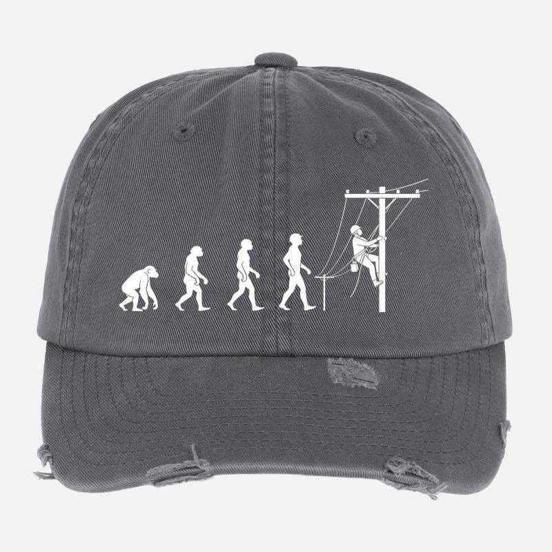 Evolution zur Netztechnik Flexfit Vintage Destroyed Cap