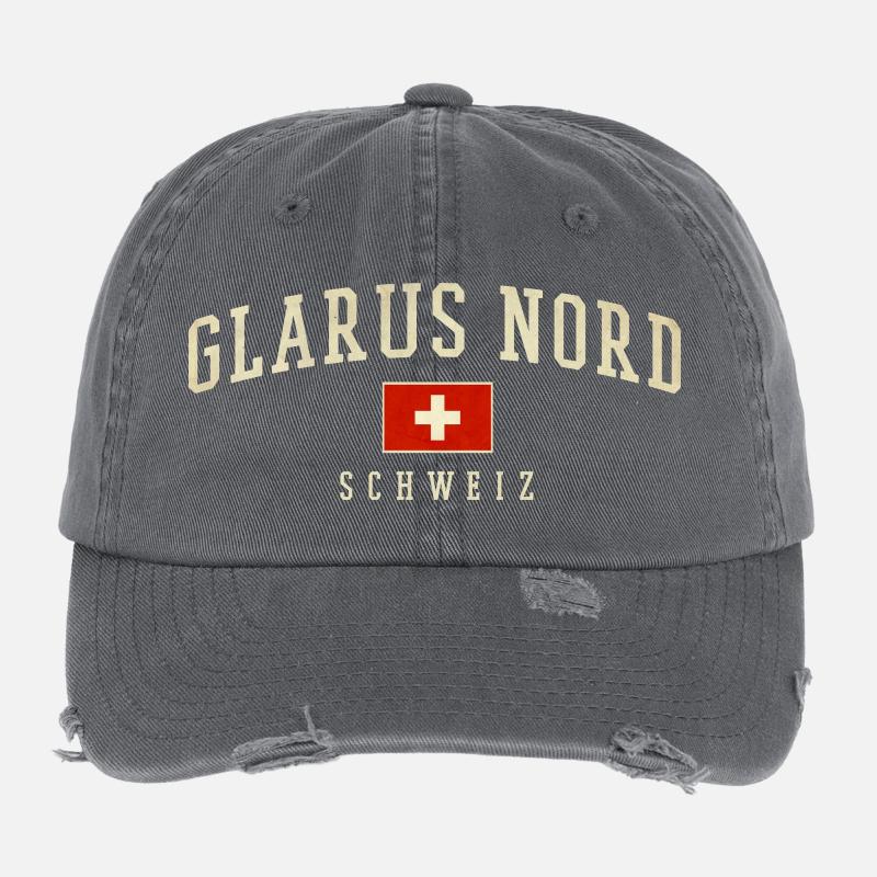 Glarus Nord Schweizer Vintage Emblem Flexfit Vintage Destroyed Cap