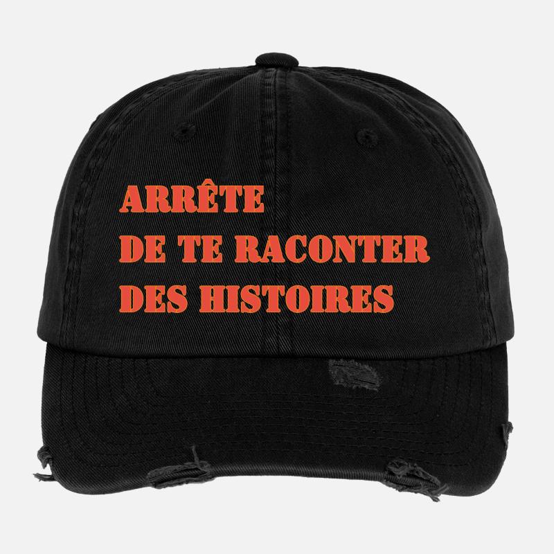 HÖR AUF, DIR SELBST GESCHICHTEN ZU ERZÄHLEN. Flexfit Vintage Destroyed Cap