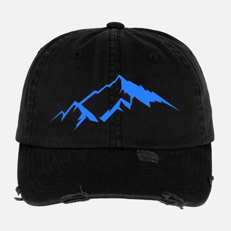 Panorama de la silhouette de la Montagne Bleue Casquette vintage effet usé Flexfit