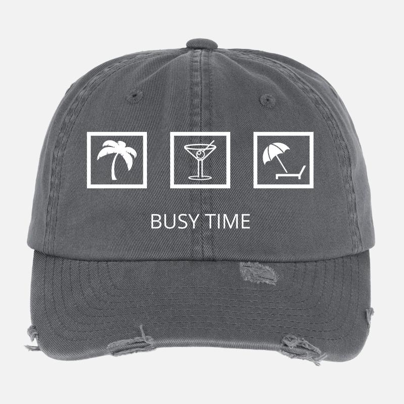 Busy time - vacances Casquette vintage effet usé Flexfit