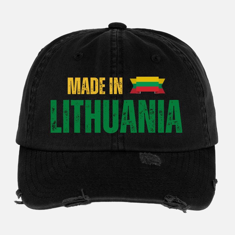 Made in Lithuania, litauischer Stolz Flexfit Vintage Destroyed Cap