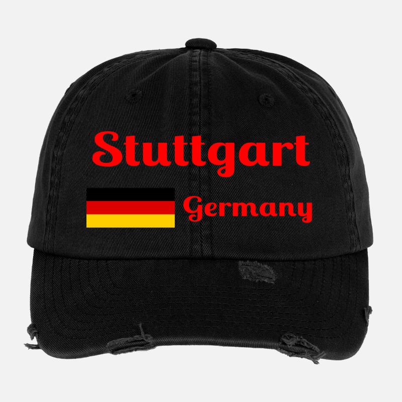 Stuttgart Allemagne - Imprimés élégants Casquette vintage effet usé Flexfit