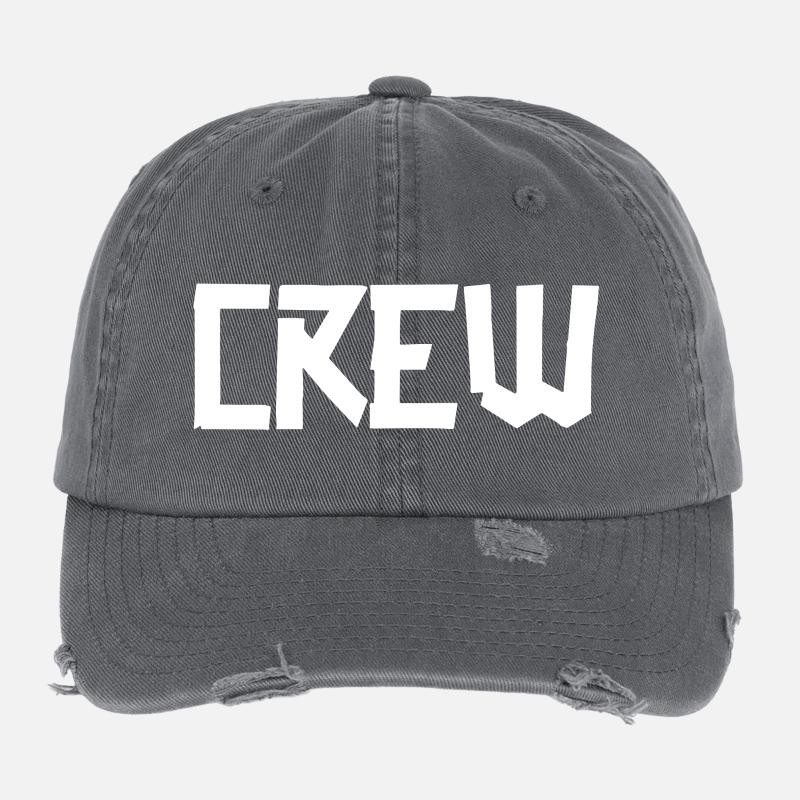 Crew Gaffer Small print White Flexfit Vintage Destroyed Cap