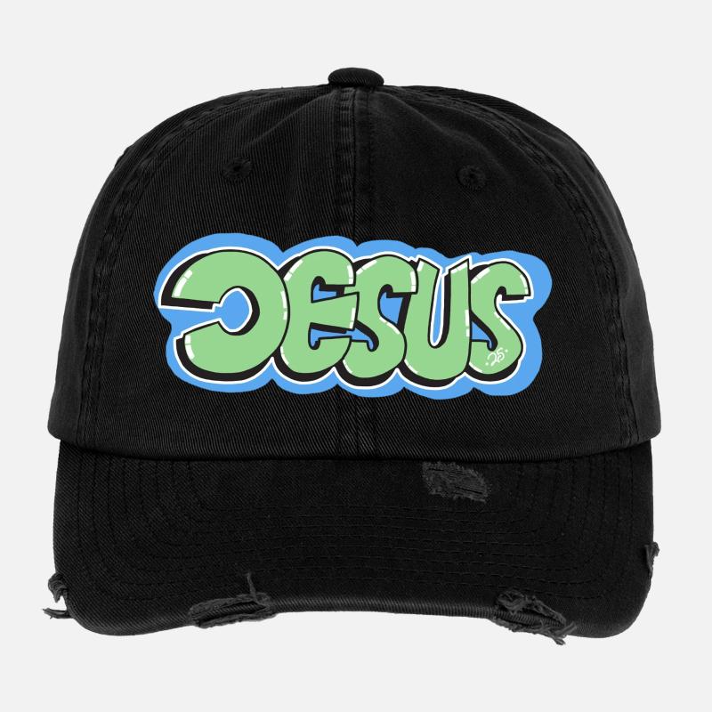 Jesus Flexfit Vintage Destroyed Cap