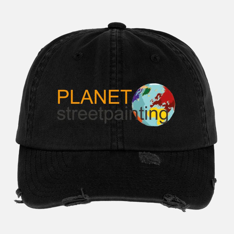 Planet logo wit Flexfit Vintage Destroyed Cap