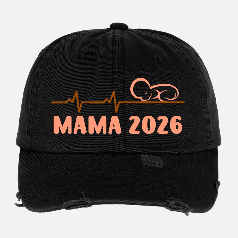 Future maman MAMA 2026 Bébé arrive Drôle Casquette vintage effet usé Flexfit
